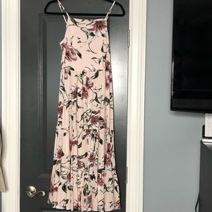 NWT Pink Floral Dress W/ Custom Tie Back